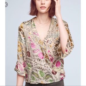 Floreat by Anthropologie floral paisley blouse XS